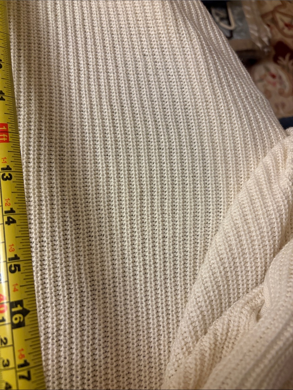 Universal Thread Ivory Open-Front Ribbed Knit Cardigan. Cotton - Picture 15 of 15